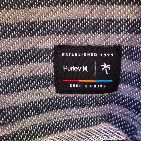 Hurley Striped Long Sleeve Crew Neck - Blue & Gray - Medium NWT - Picture 10 of 16